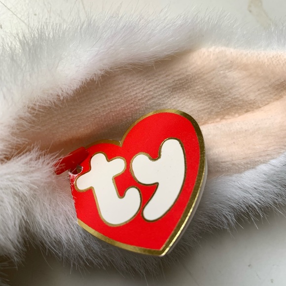 Vintage 1993 TY Attic Treasures “Sara” Soft White Bunny Rabbit Plush Toy Easter - Picture 10 of 12